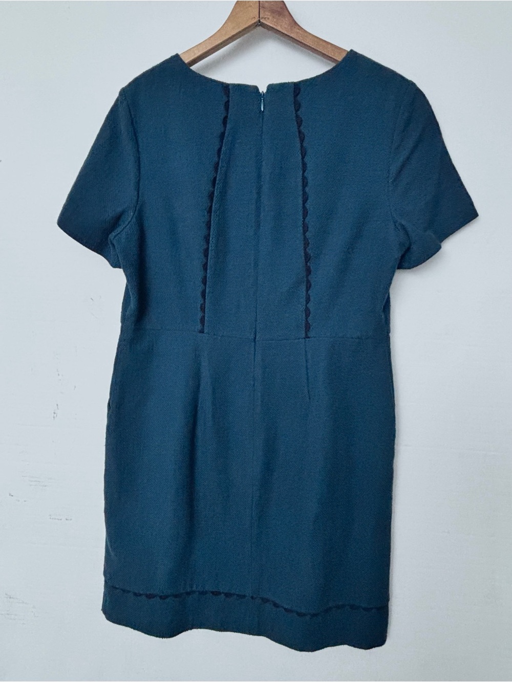 Boden Jane Shift Dress Dark Teal Short Sleeve Cotton Shift Dress Large 12 - Picture 2 of 13